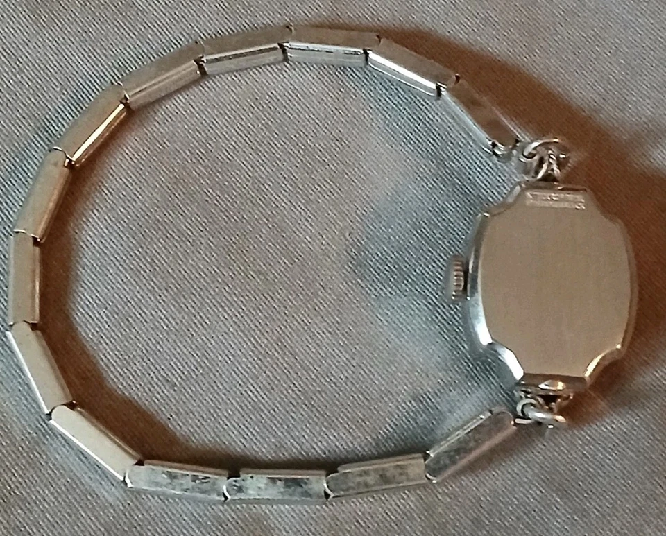 复古 Kent 镀白金 17 珠宝瑞士女士手表!Runs! — 第 4/4 张图片