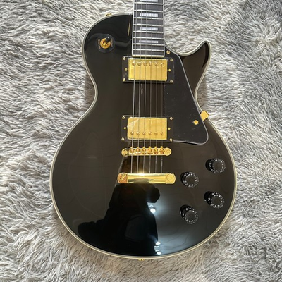 #ad US warehouse Ebony Black Electric guitar Mahogany Body 2H pickup $232.75