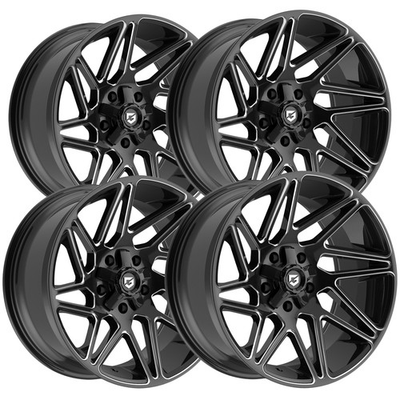 #ad Set of 4 Gear 777BM Vortex 20x10 5x5quot; 5x5.5quot; 19mm Black Milled Wheels Rims $1099.96