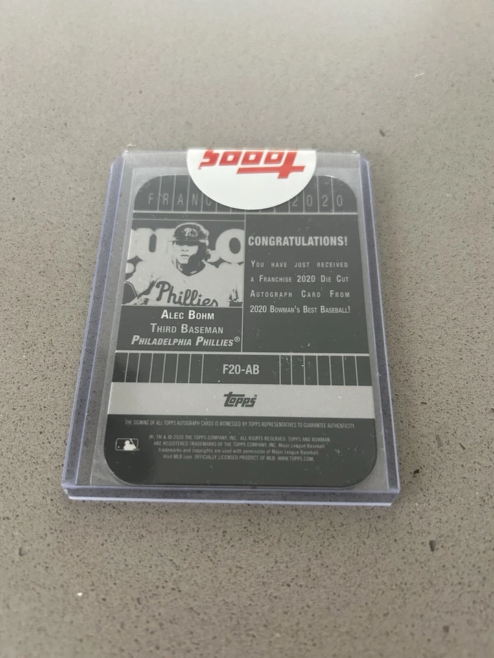 Alec Bohm 2020 Bowman’s Best Franchise Die Cut Auto /150 #F20-AB Phillies - Image 2 of 2