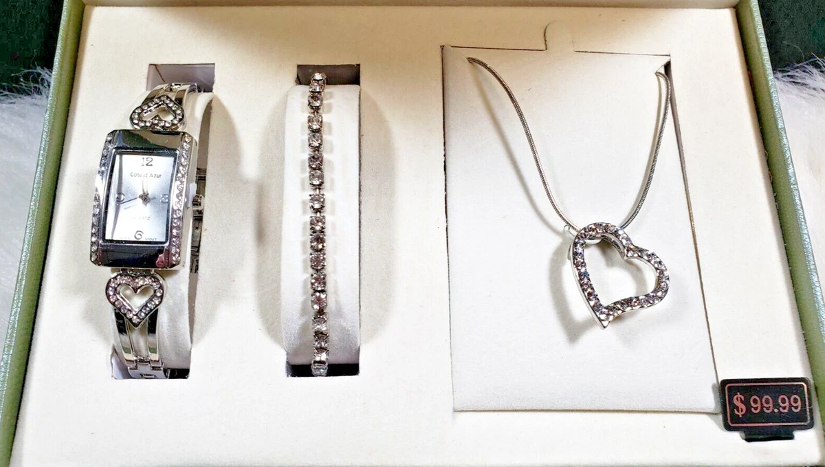 Watch bracelet necklace 2025 set