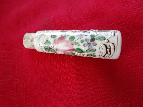 Antique French Porcelain and Brass Inkwell with Matching Wax Seal pre-owned - Picture 9 of 12
