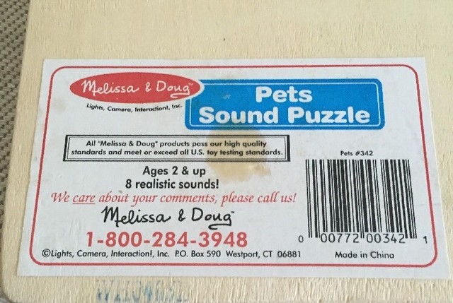 melissa and doug pets sound puzzle