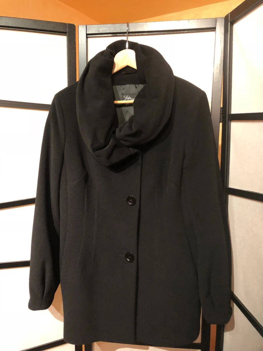 Saks Fifth Avenue Women s Black Cashmere Wool Coat w Oversize