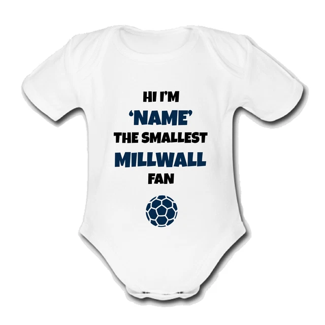PSYCHOBABY THE DEN Babygrow Baby vest grow gift custom FOOTBALL Personalised @MILLWALL