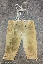 Lederhosen Authentic WMW Bavarian Leather Pant Oktoberfest Festival Wear 40-42