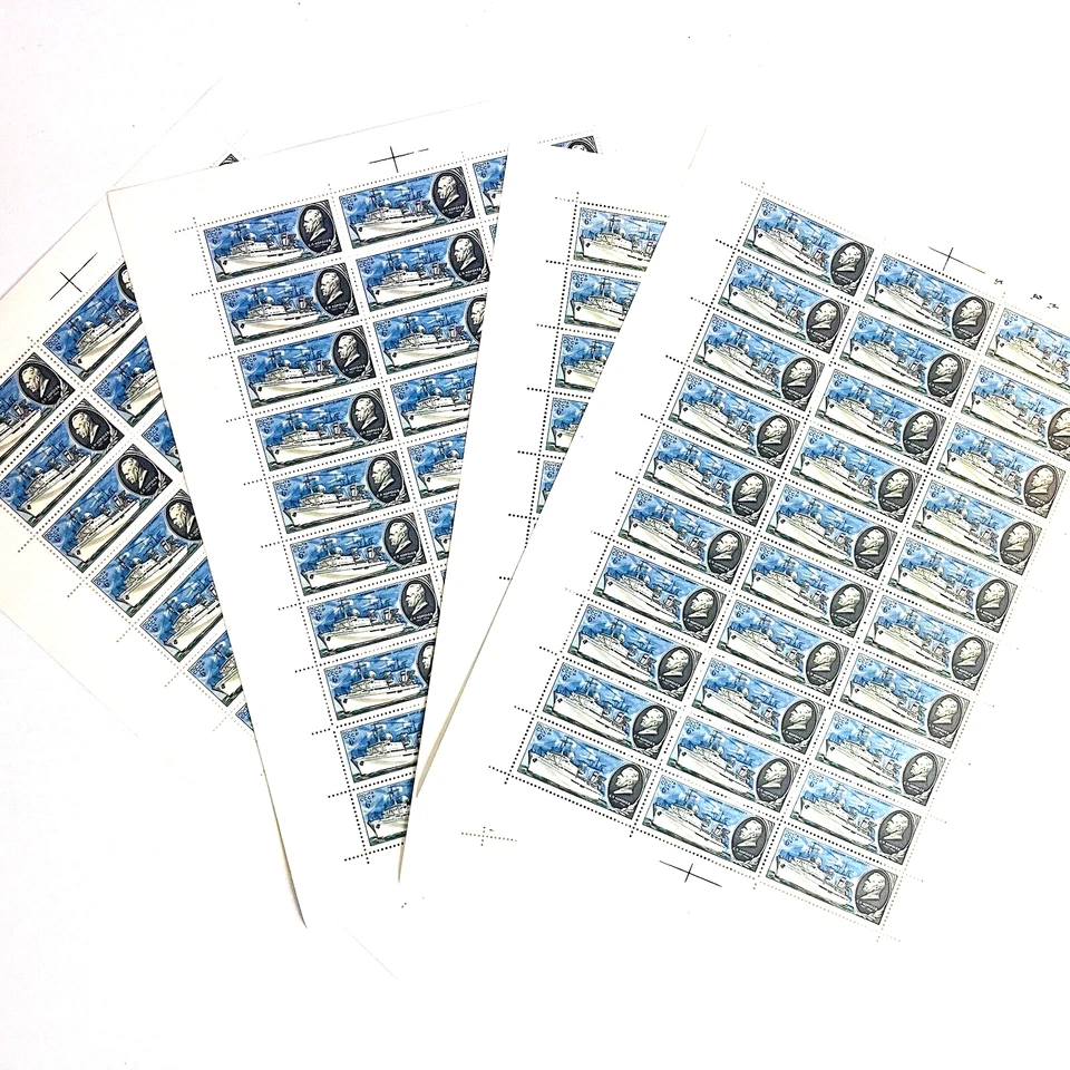 Lote de 5 hojas estampillas vintage de Rusia URSS barco almirante 1980 Foto 3 de 4