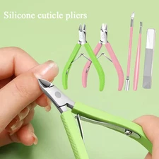 4Pcs Nail Trimming Scissor Cuticle Nipper Dead Skin Fork Manicure Pedicure Tool