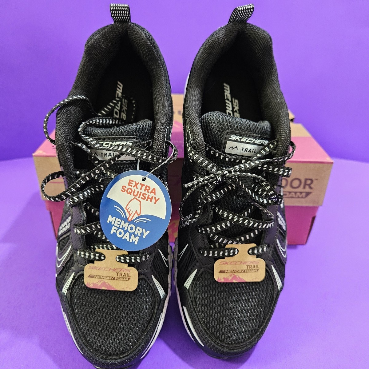 NEW Women's size Skechers Trail Memory Foam Athletic Shoes Blk