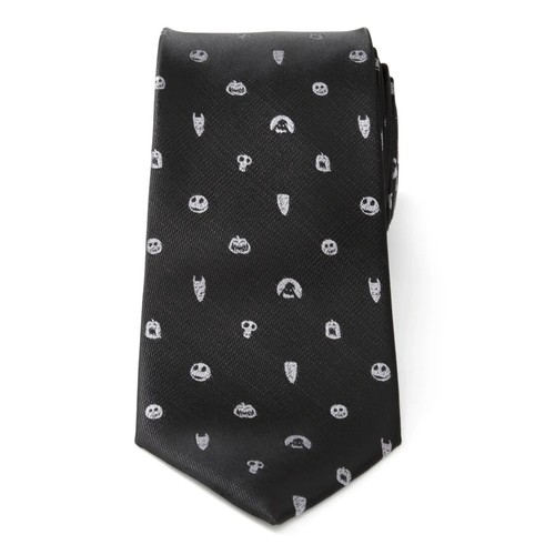 Disney Nightmare Before Christmas Black Gray Men's Tie - 100% Polyester - Picture 4 of 7