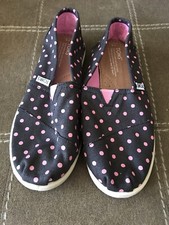 Toms Classic Blue /Pink Dots Womens Euc 6 Summer Shoe Light One For One Sh7