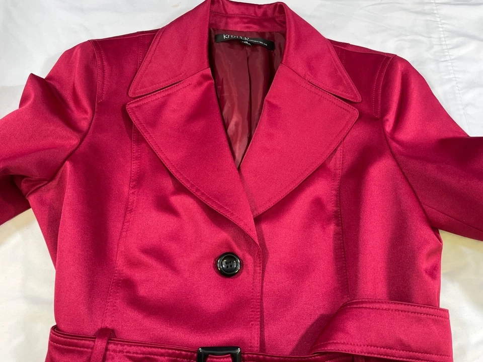 Gabardina magenta Kasper Sportswear para mujer talla 10 SKU 6676 Foto 3 de 4