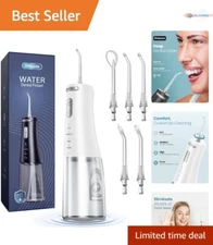 Water Dental Flosser 300ML Portable Oral Irrigator with 4 Modes and 5 Tips