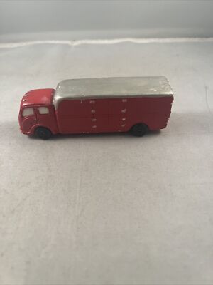 Vintage Plaster Toy Model Truck Hand Painted Red And Silver