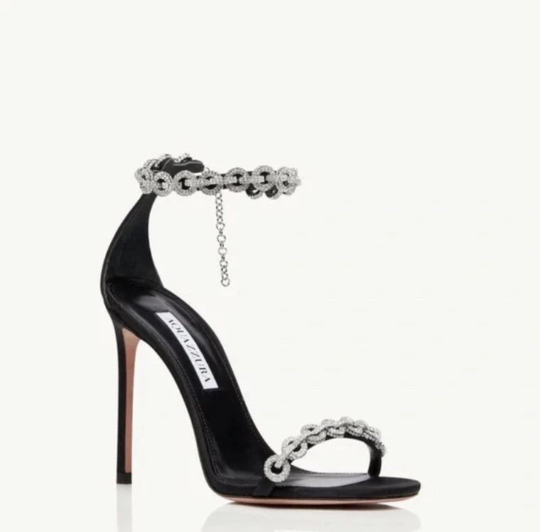 Sandales aiguilles en cristal EUC AQUAZZURA Love Link 41