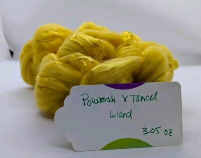 Hand Dyed Wool Roving Polwarth x Tencel Blend Golds Yellows