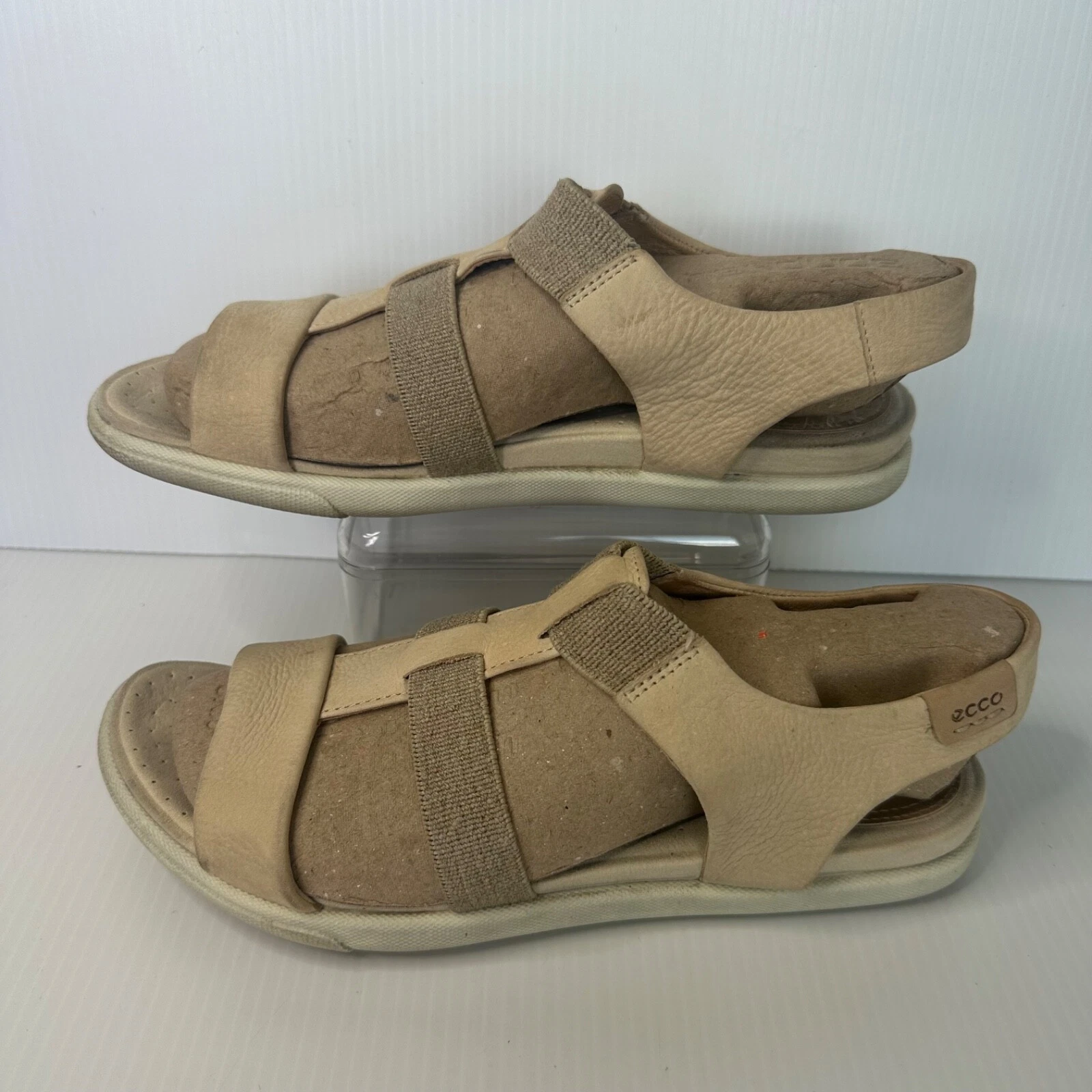 Ecco sandali donna damara elasticizzati e in pelle cipria taglia 39 EU 8 US