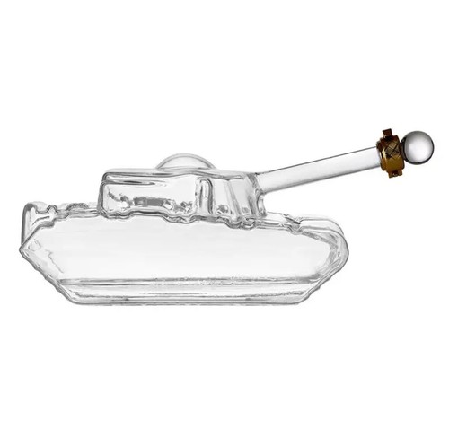 Panzer Karaffe Dekanter 1 Liter Dekantier Whisky Wein Glas + 3 Shotgläser - Bild 6 von 7