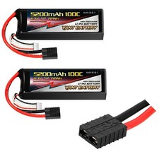 2 PACK VANT 5200MAH 3S 11.1 100C LIPO BATTERY FITS TRAXXAS PLUG POWERHOBBY