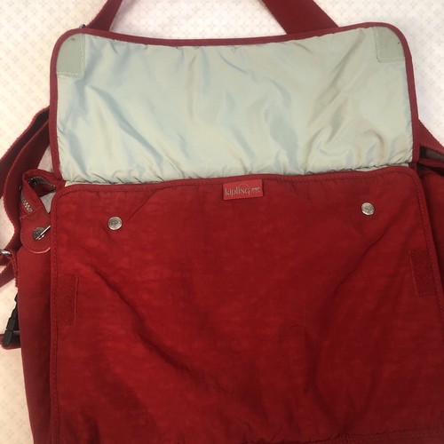 Kipling Supernanny Baby Diaper Bag with Changing Pad Classic Red Messenger Style - Picture 5 of 23