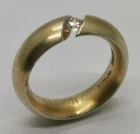 Vtg 1980s Niessing Narcissus Ring Gilt 925 Sterling Silver 0.16ct Crystal UKSz N