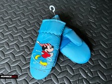 Vintage Mickey Mouse Children Toddler Mitten Gloves Walt Disney Productions BLUE