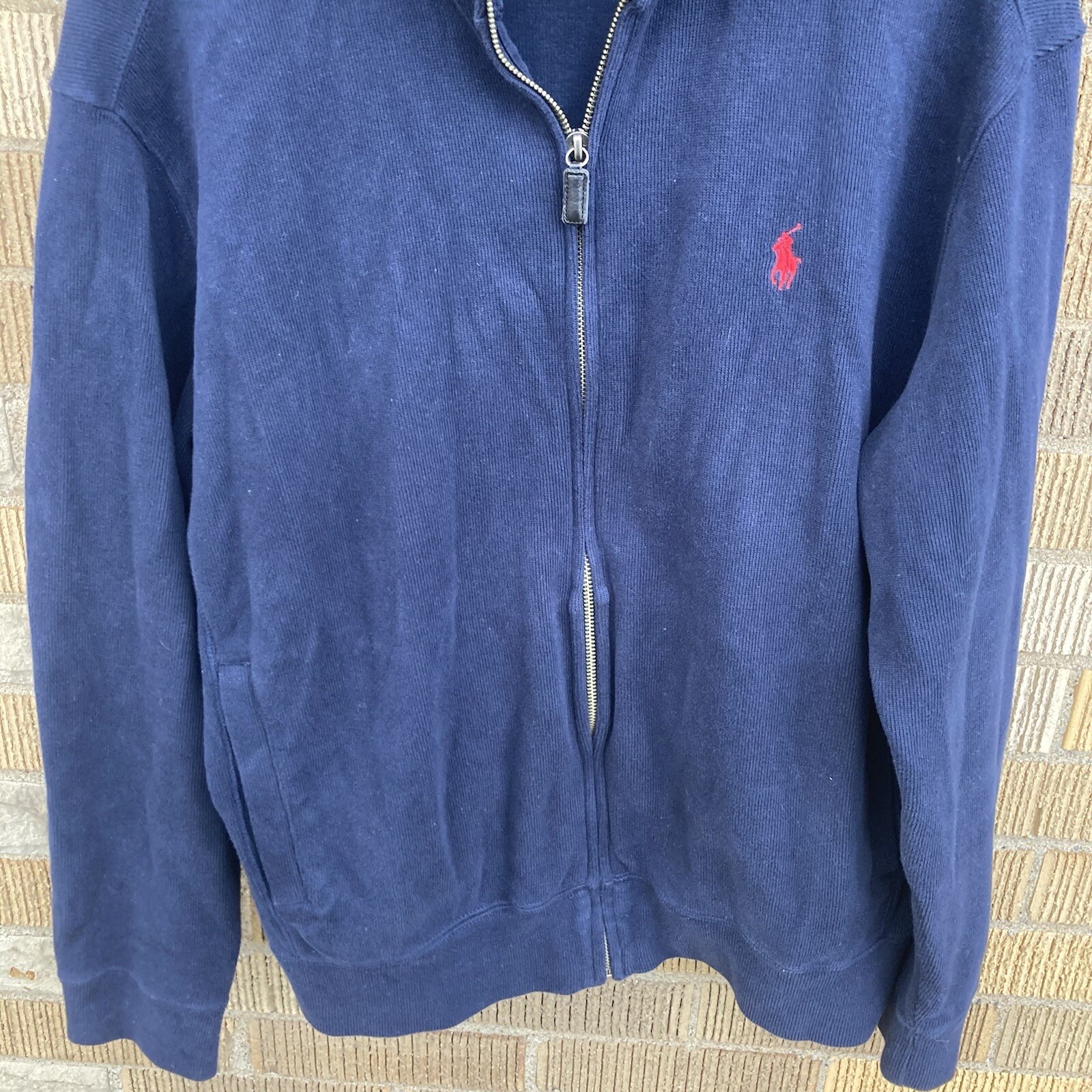 Polo Ralph Lauren maglia zip camicia shacket giacca uomo media blu navy pony
