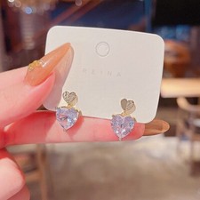 Crystal Love Heart Stud Earrings for Women,Heart Earrings,Fashion Jewelry Gifts