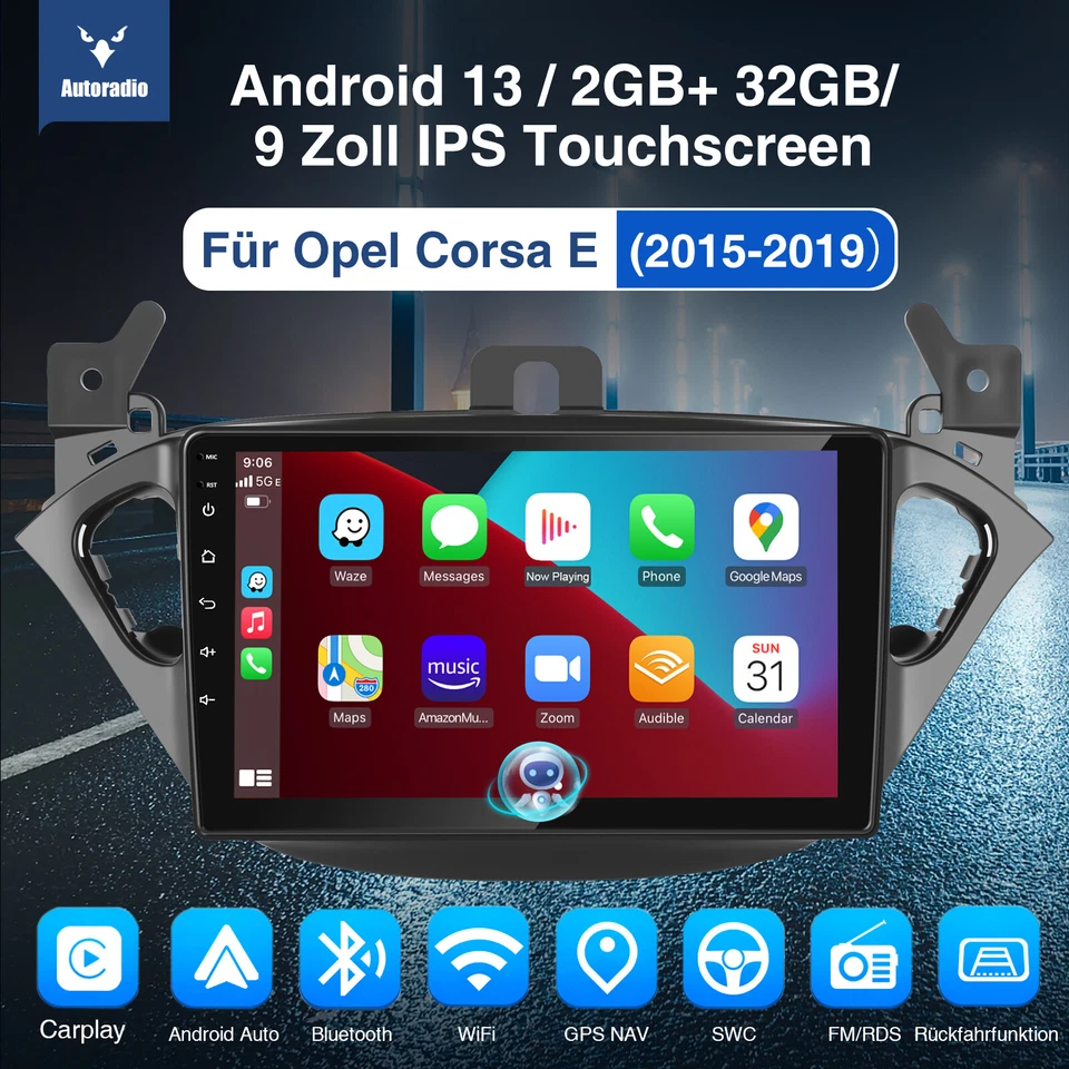 Für Opel Corsa E 15-19 Adam 13-16 Android 13 DAB+Carplay Autoradio 2+32G GPS Kam - Bild 3 von 4