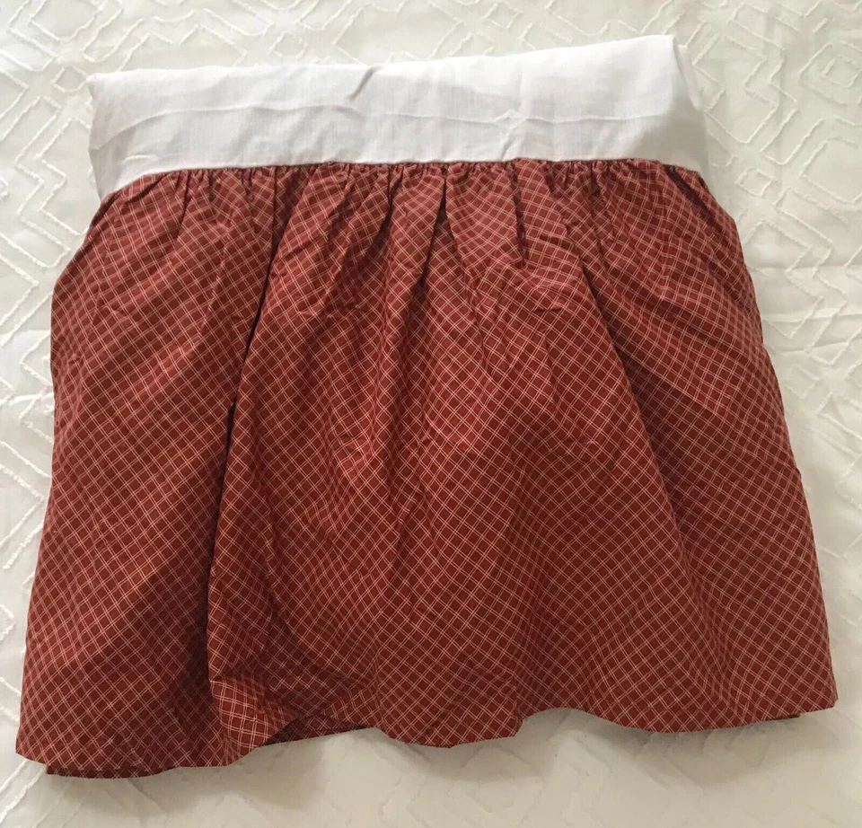Ralph Lauren Chaps Elizabeth Ladrillo Rojo Polvo Completo Volantes Cama Falda-2 Fundas Almohada Foto 4 de 4