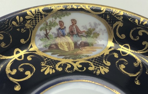 Antique Royal Vienna Portrait Tea Cup & Saucer Cobalt Gold Bindenschild Elegant - Picture 3 of 12