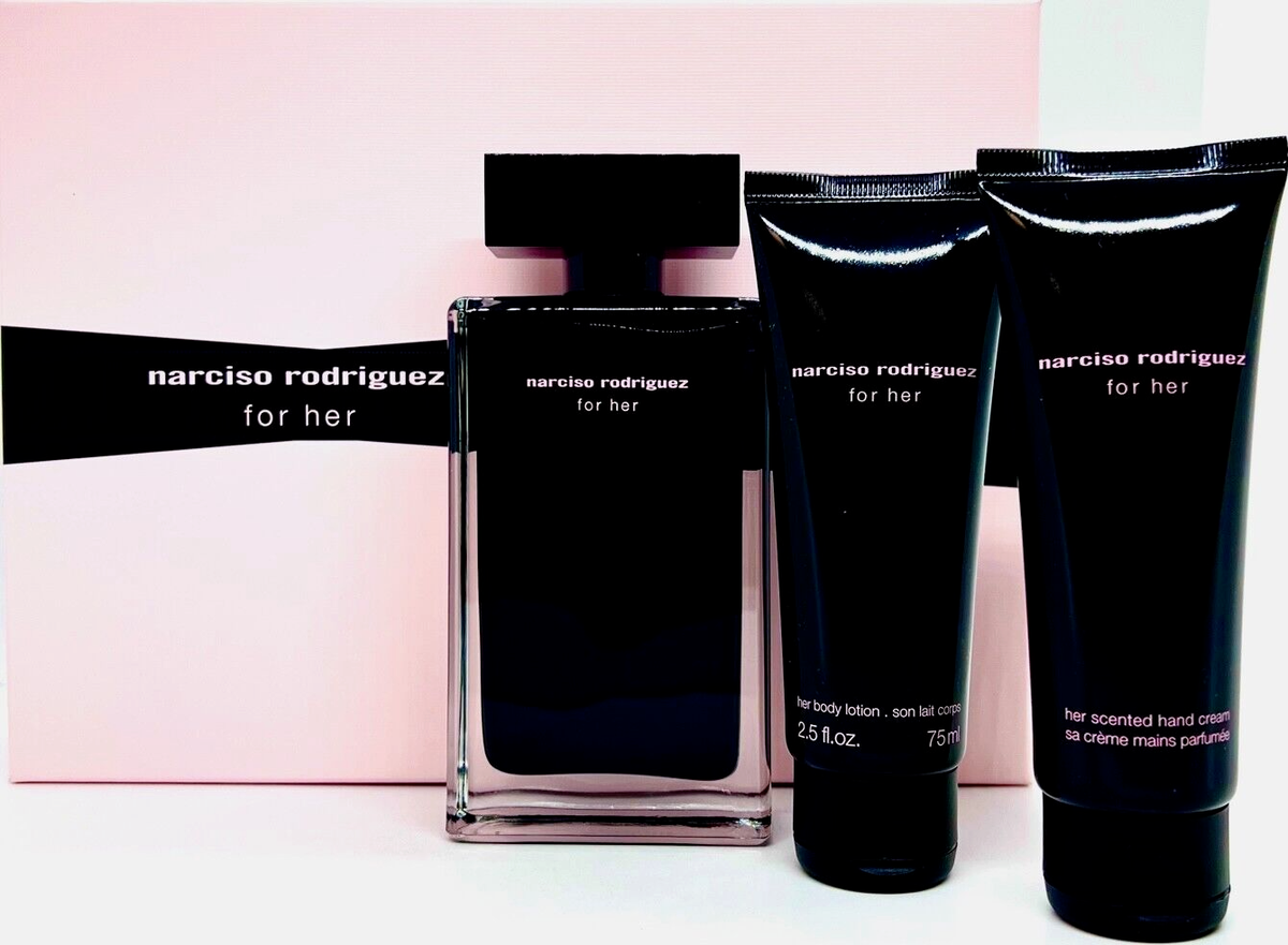 NARCISO RODRIGUES FOR HER 3 PCS GIFT SET EDT, BODY LOTION