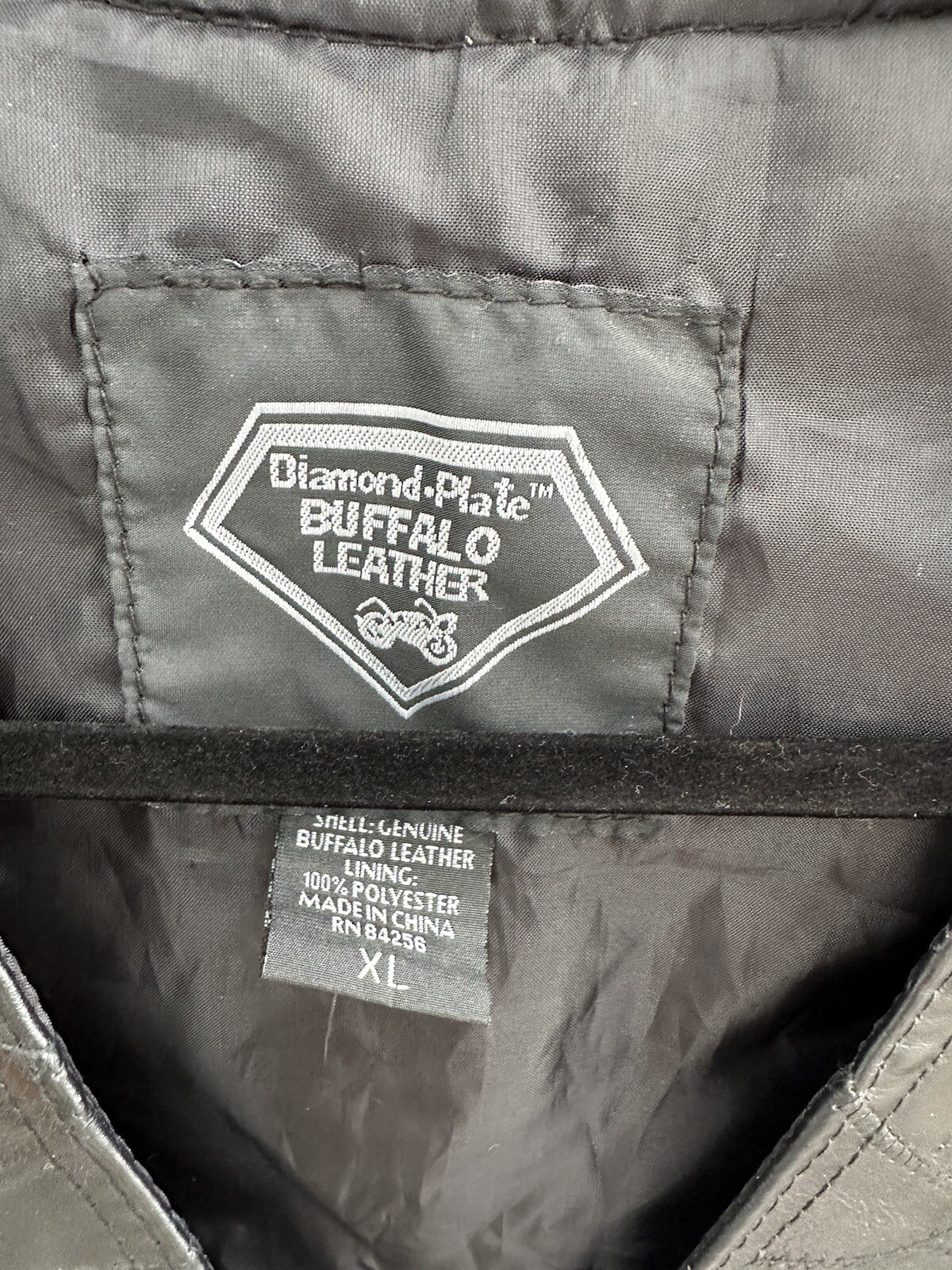 VTG Patchwork Black Leather Motorcycle Biker Vest… - image 6