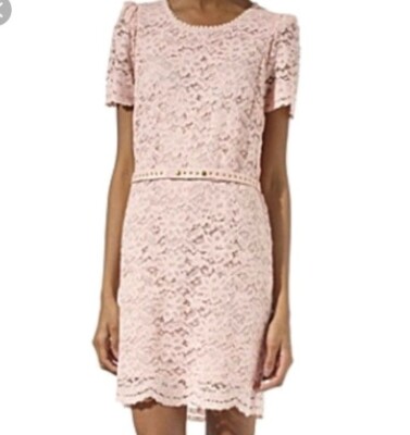 chinese dress ladies Abigail Pink Lace Dress with Pearl Accents