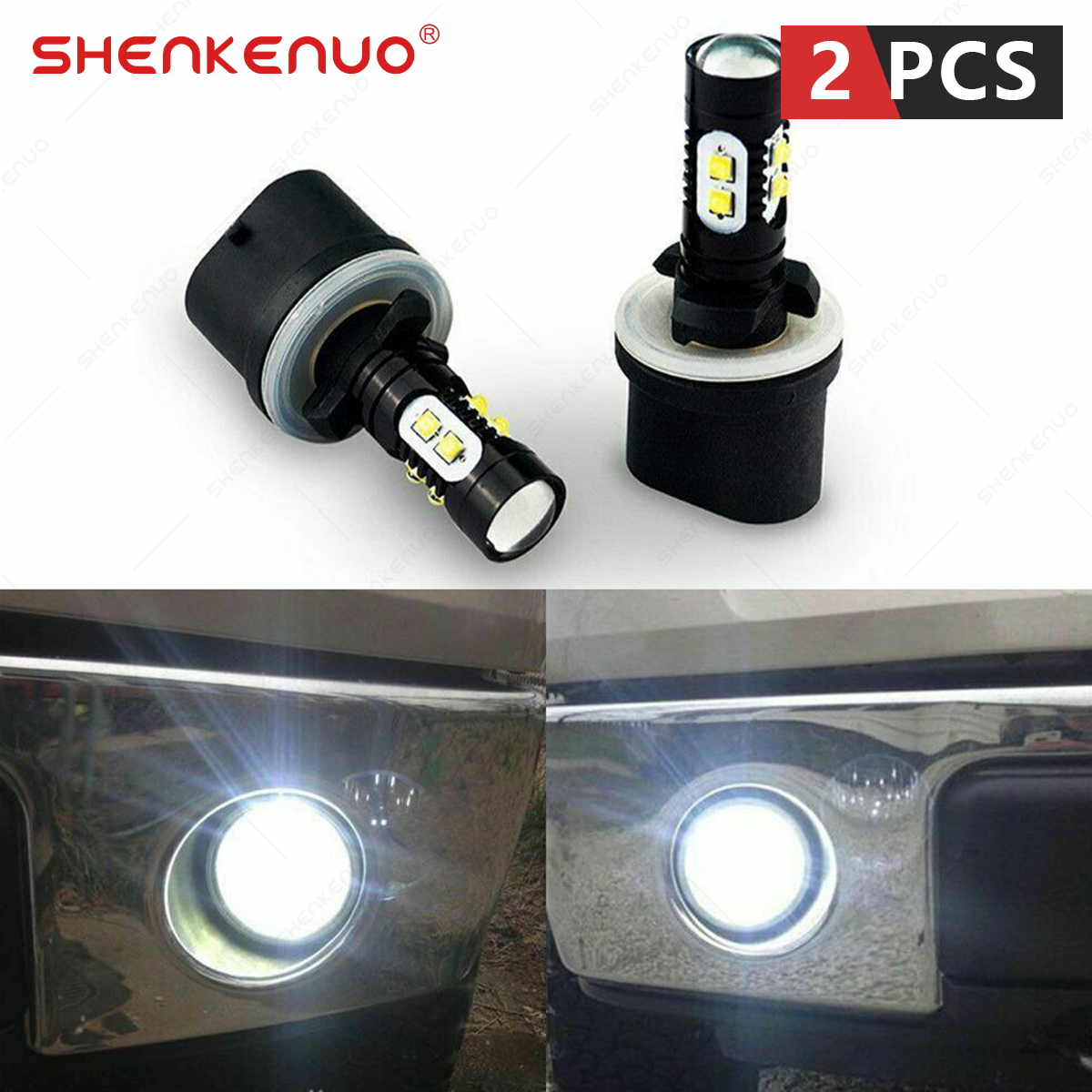 For Cadillac Escalade EXT 2002-2006 880 LED Fog Light Bulbs 6000K White 50W 2x