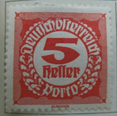Deutsch Österreich Porto fällig 1920-21 5h fein MH* A16P31F324