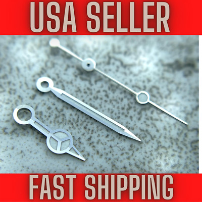 Silver ''SKINNY MERC'' Hands for Seiko NH35,NH36,7s26,7s36 SKX007 MOD. Green Lume