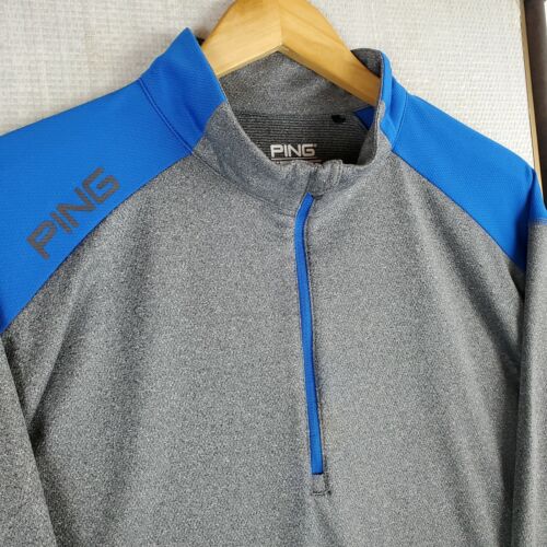 PING Sensorcool Size XL Mens Blue/Gray 1/2 Zip Golf Windshirt Pullover Jacket - Picture 8 of 12