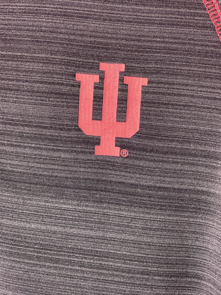 Camisa Pullover Manga Larga con Cremallera 1/4 de la Universidad de Indiana•Negro/Rojo•Talla Grande para Adultos Foto 2 de 4