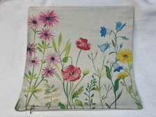 Garden Floral Mixed Flowers Meadow Linen Throw Pillow Cover Holiday HOME Decor