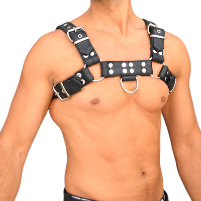 awanstar Echtleder harness mit Paspel Lederharness Gay Brust Leder harness 6754