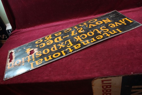 * ANTIQUE INTERNATIONAL LIVESTOCK EXPO SIGN RARE EARLY ADVERTISING 1890-1900 * - Picture 19 of 24