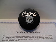Akil Thomas Autographed Signed Los Angeles Kings Puck COA - Bright Silver Pen