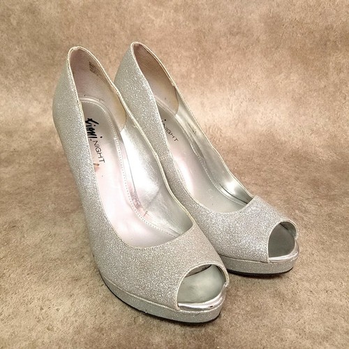 silver slip on heels