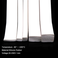 Silicone Rubber Sponge Solid Square Sealing Strip Bar White Soft 3mm - 25mm