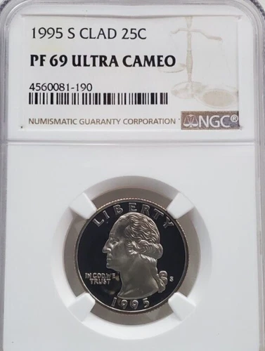 1995-S CLAD Washington Quarter PF69 Ultra Cameo NGC Brown Label