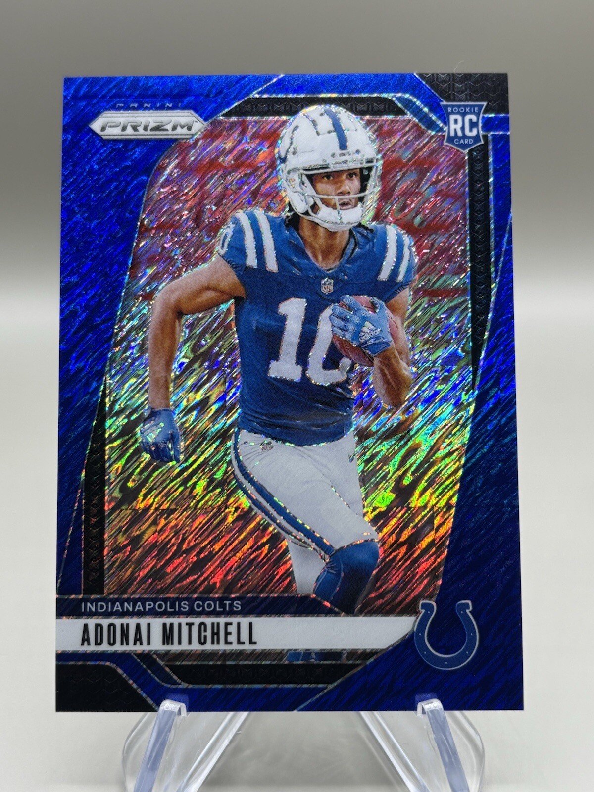 2024 Prizm Football ADONAI MITCHELL Rookie Card FOTL Blue Shimmer /25 #303 Colts