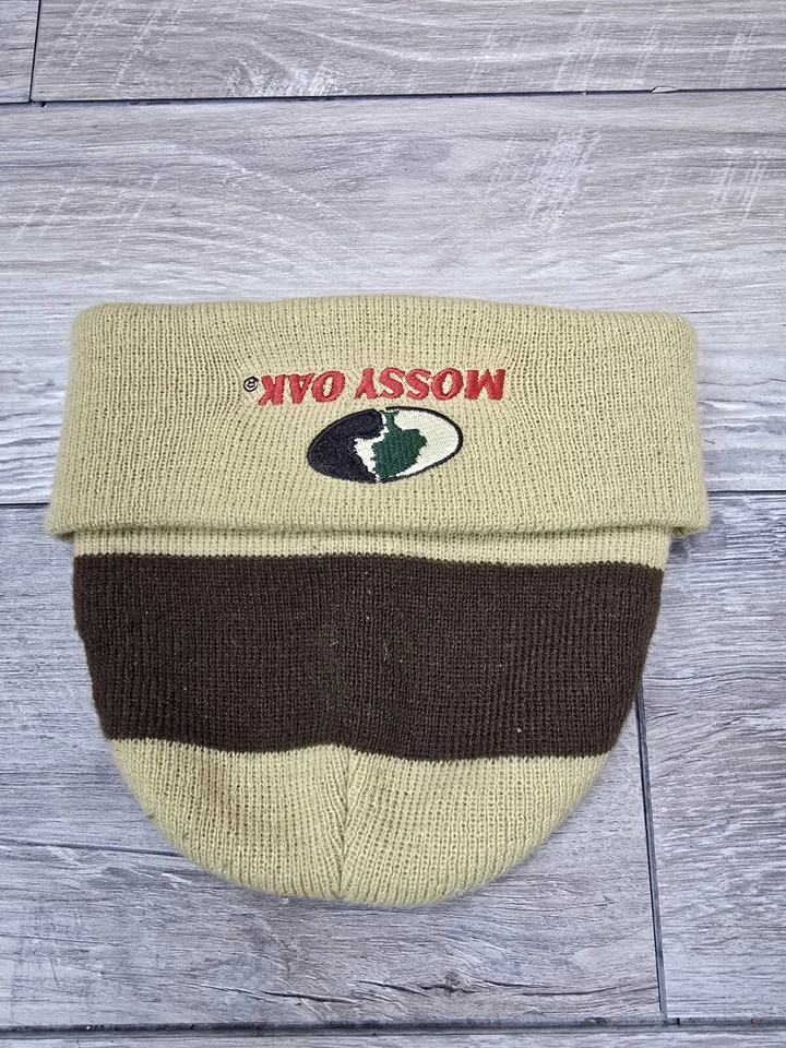 Mossy Oak Break Up Country Youth Vintage Stripped Beanie Hat Cap OSFM Embroidere - Image 3 of 4