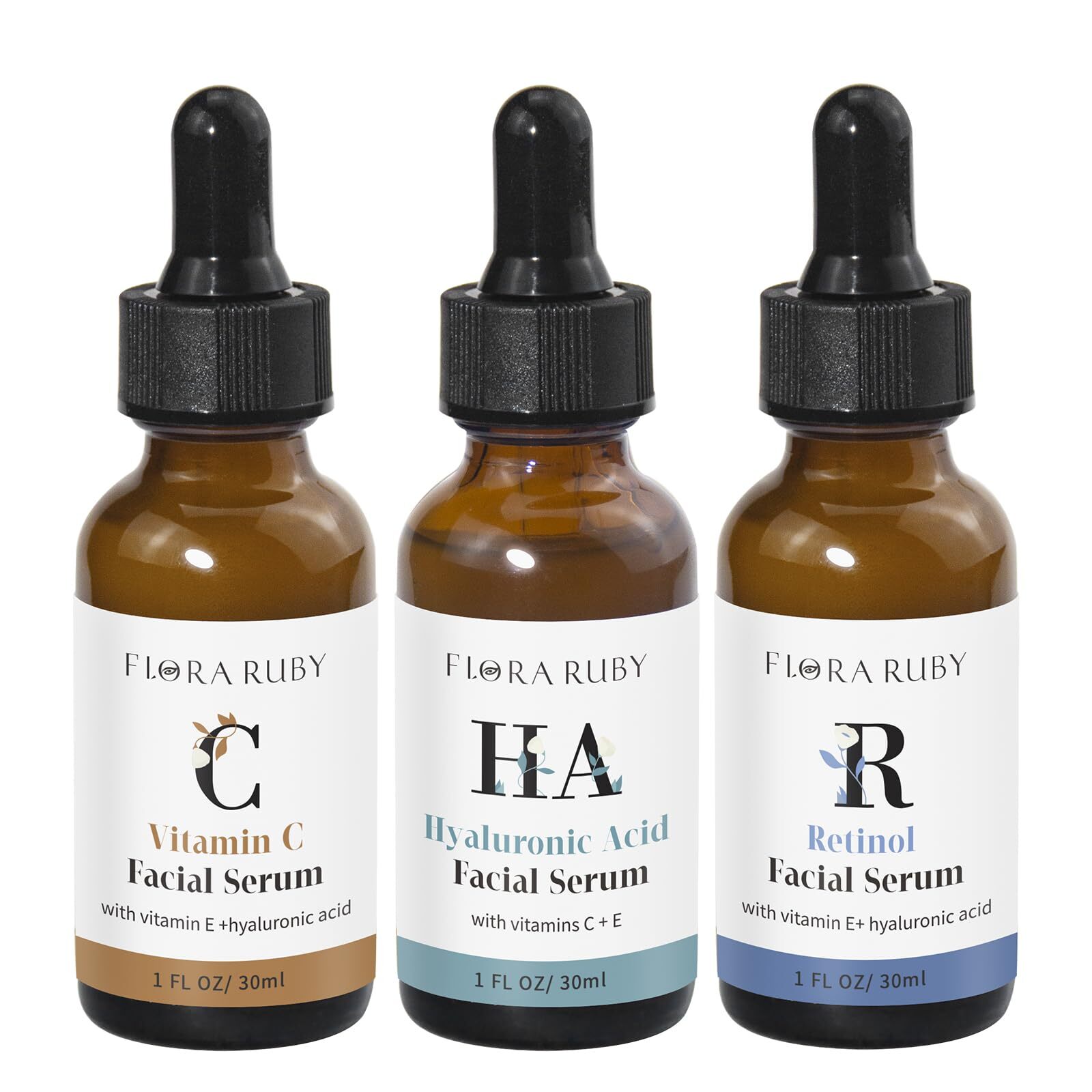 Vitamin C Serum, Retinol Serum & Hyaluronic Acid Serum for Face Skin Care Set...