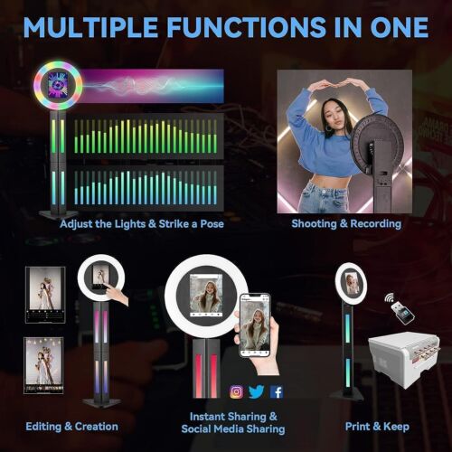 iPad Photo Booth Shell W/ LED Ring light Selfie Photobooth Stoer for weddings - Picture 5 of 10